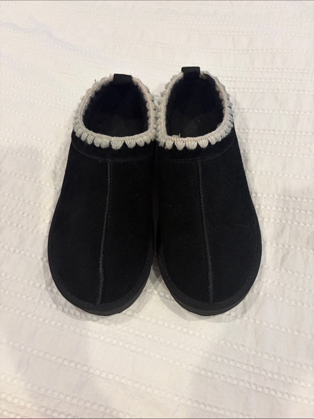 Target Black Slip-On Women's Slippers with Gray Trim